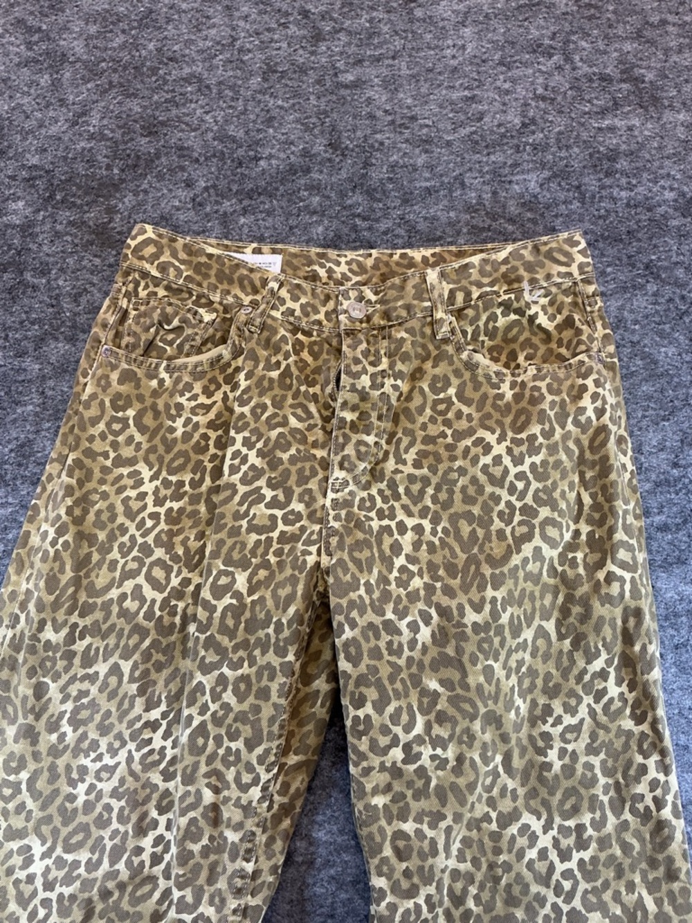 Zara Leopard Print Straight Leg Denim Size 10 - Picture 2 of 4